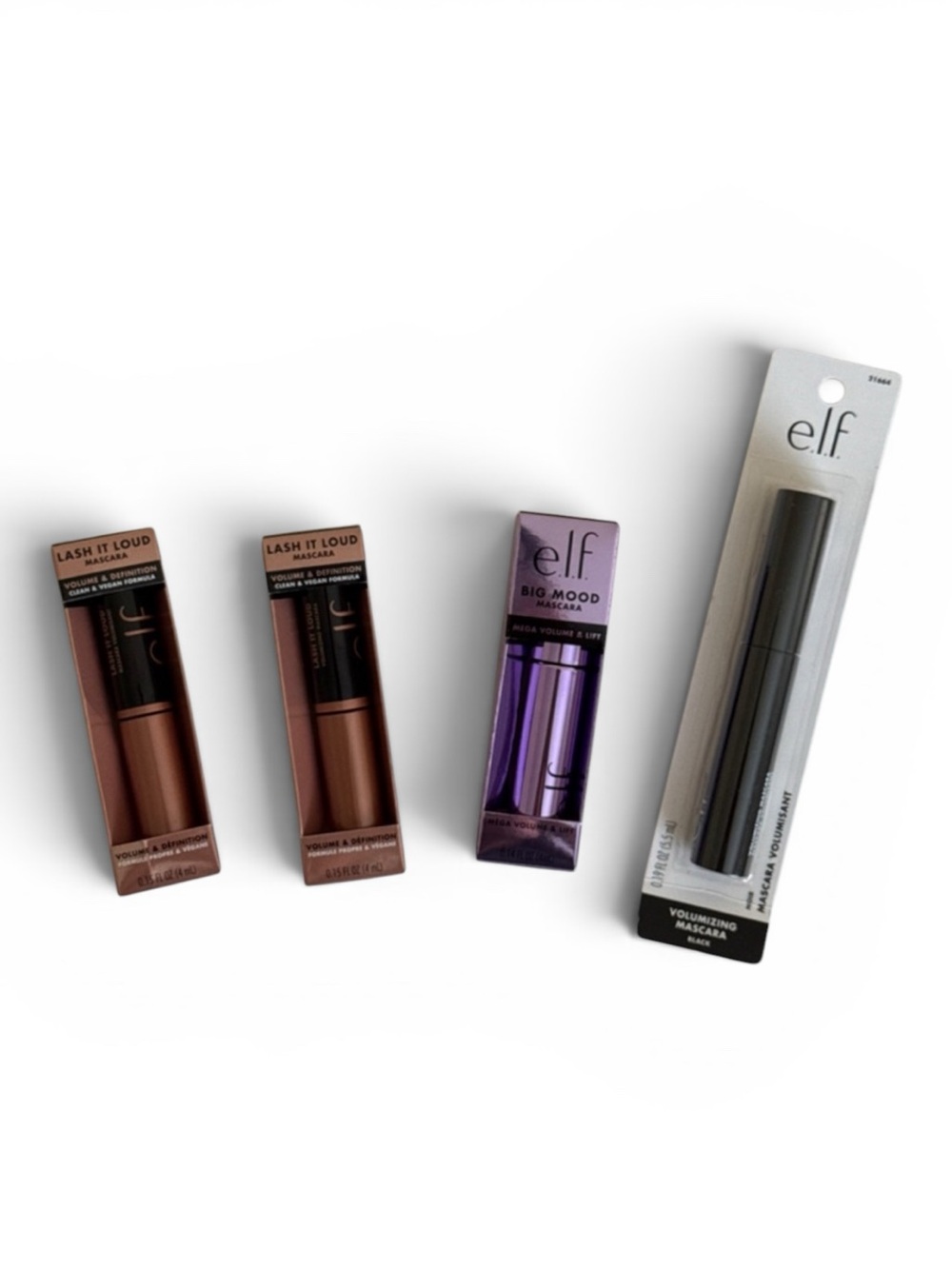 ELF Cosmetics Mascara 4pc Bundle Lash It Loud Big Mood Volumizing Set - NIB